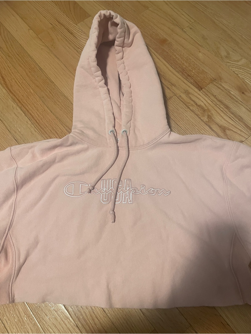 Champion Pink Cropped Reverse Weave Hoodie